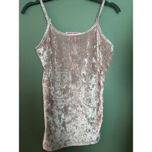 Light Pink Velvet Tank Top Women’s Size M Y2K Festival Rave Club Cottagecore